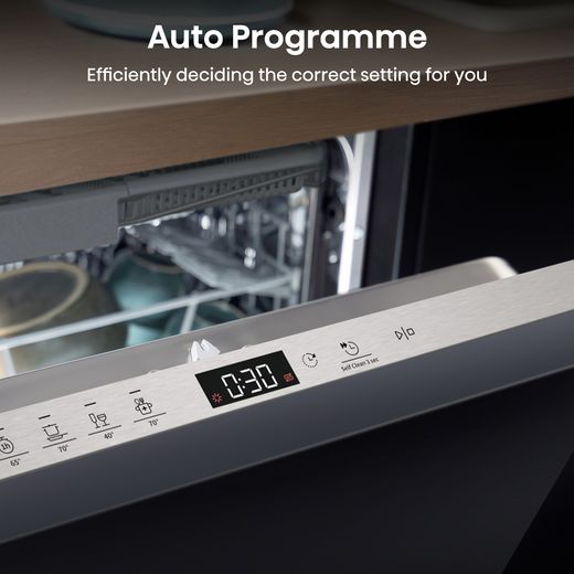 Hisense Integrated Standard Dishwasher - Black - Annotation - Auto programme shot