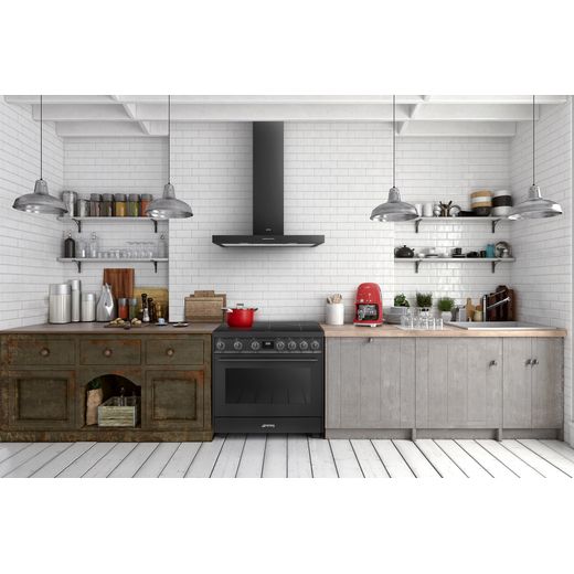 Smeg Universal KBT900NE 90cm Chimney Cooker Hood - Matte Black - Cooker hood in kitchen