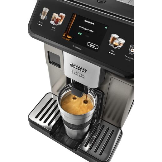 De'Longhi Eletta Explore ECAM450.86.T Bean to Cup Coffee Machine - Black - Top view shot