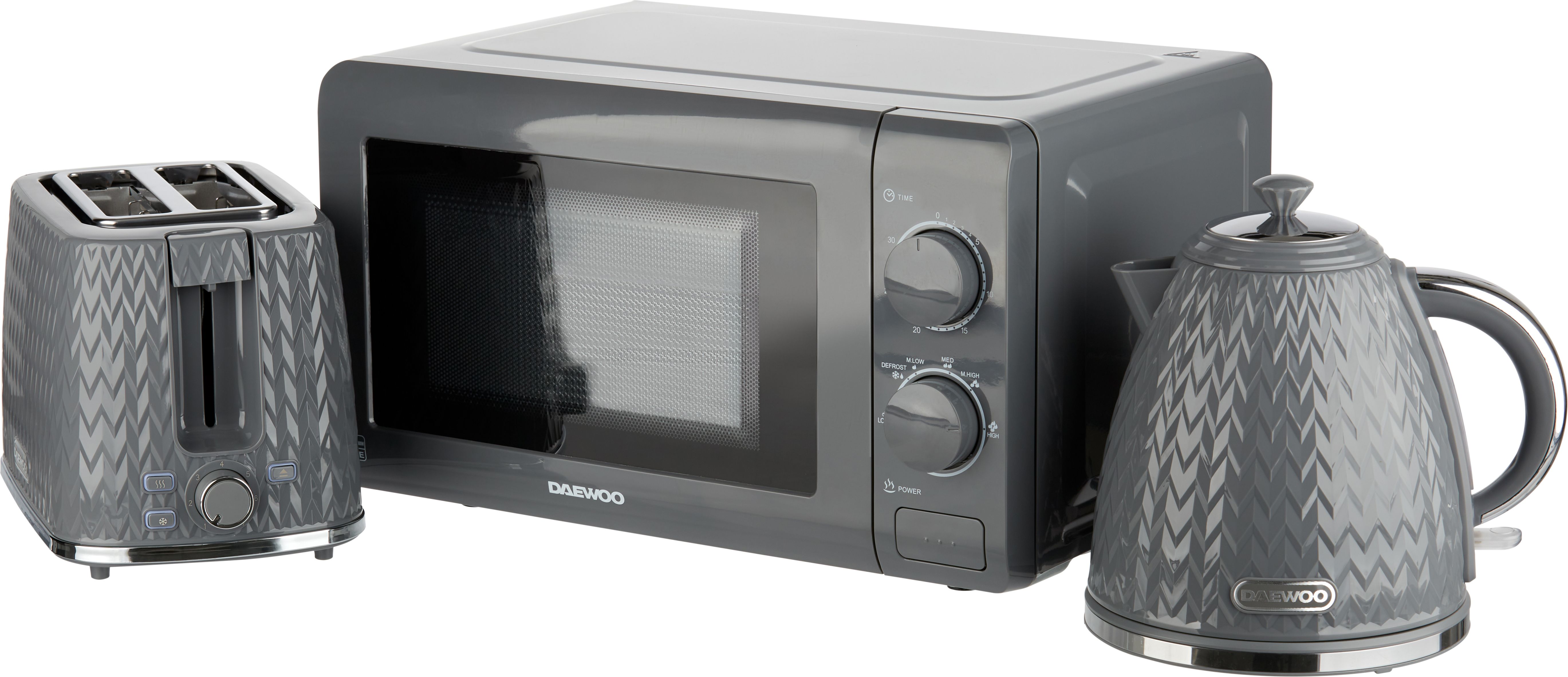 Daewoo Argyle Collection SDA2221 Freestanding Microwave - Grey, Grey