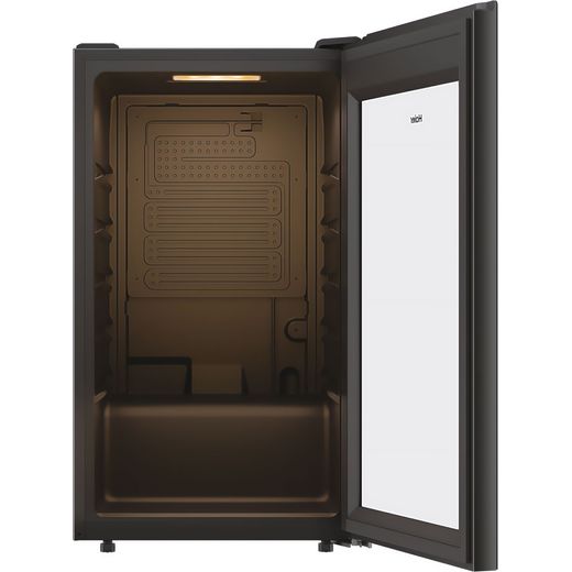 Haier Wine Bank 50 Series 3 Wine Cooler - Black - Front with door open no racks shot