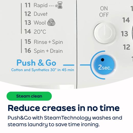 Indesit My Time IMA 762 MY TIME UK 7kg Washing Machine with 1200 rpm - White - AO Annotation -  Push&Go-with-SteamTechnology