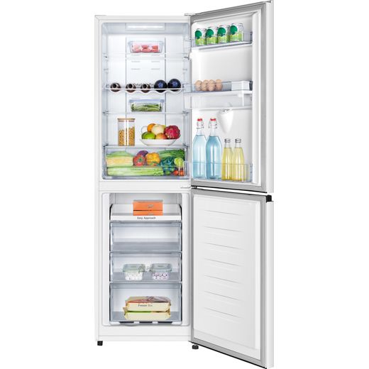 Hisense 50/50 Frost Free Fridge Freezer - White - Front with door open filled shot