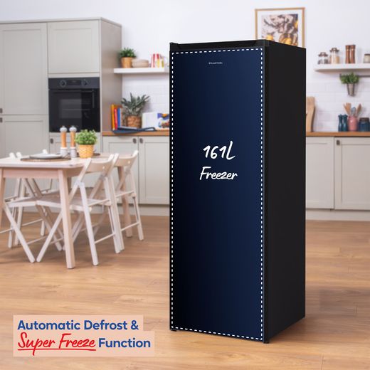 Russell Hobbs RH143FFFZ542E1B 143cm Small Upright Freezer with Door-on-door Kit - Black - Annotation - super freeze shot