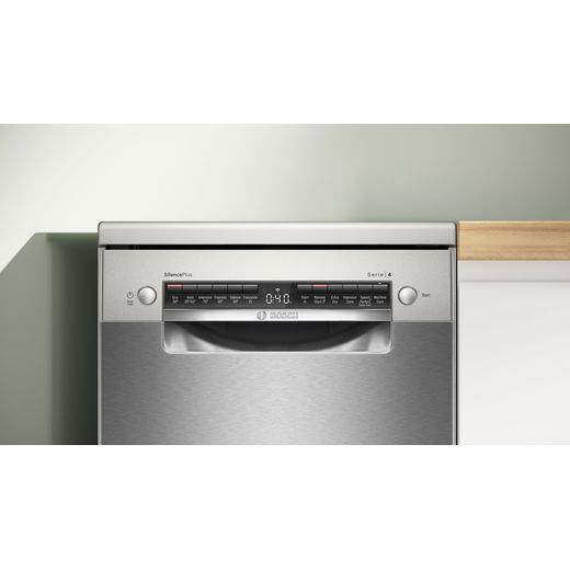 Bosch Series 4 Slimline Dishwasher - Silver - Control panel in kitchen shot