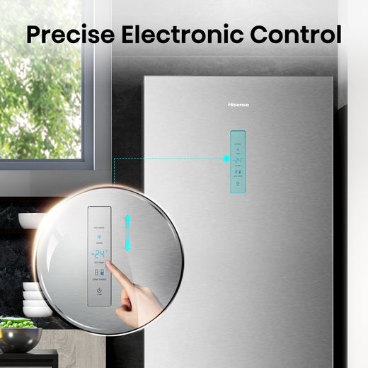 Hisense 60/40 Frost Free Fridge Freezer - Stainless Steel - Annotation - Precise electronic control