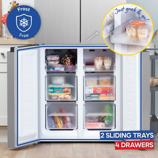Russell Hobbs American Fridge Freezer - Stainless Steel  - Annotation - Frost free shot