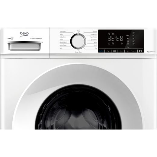 Beko BW1O3721W 7kg Washing Machine with 1200 rpm - White - Close up shot