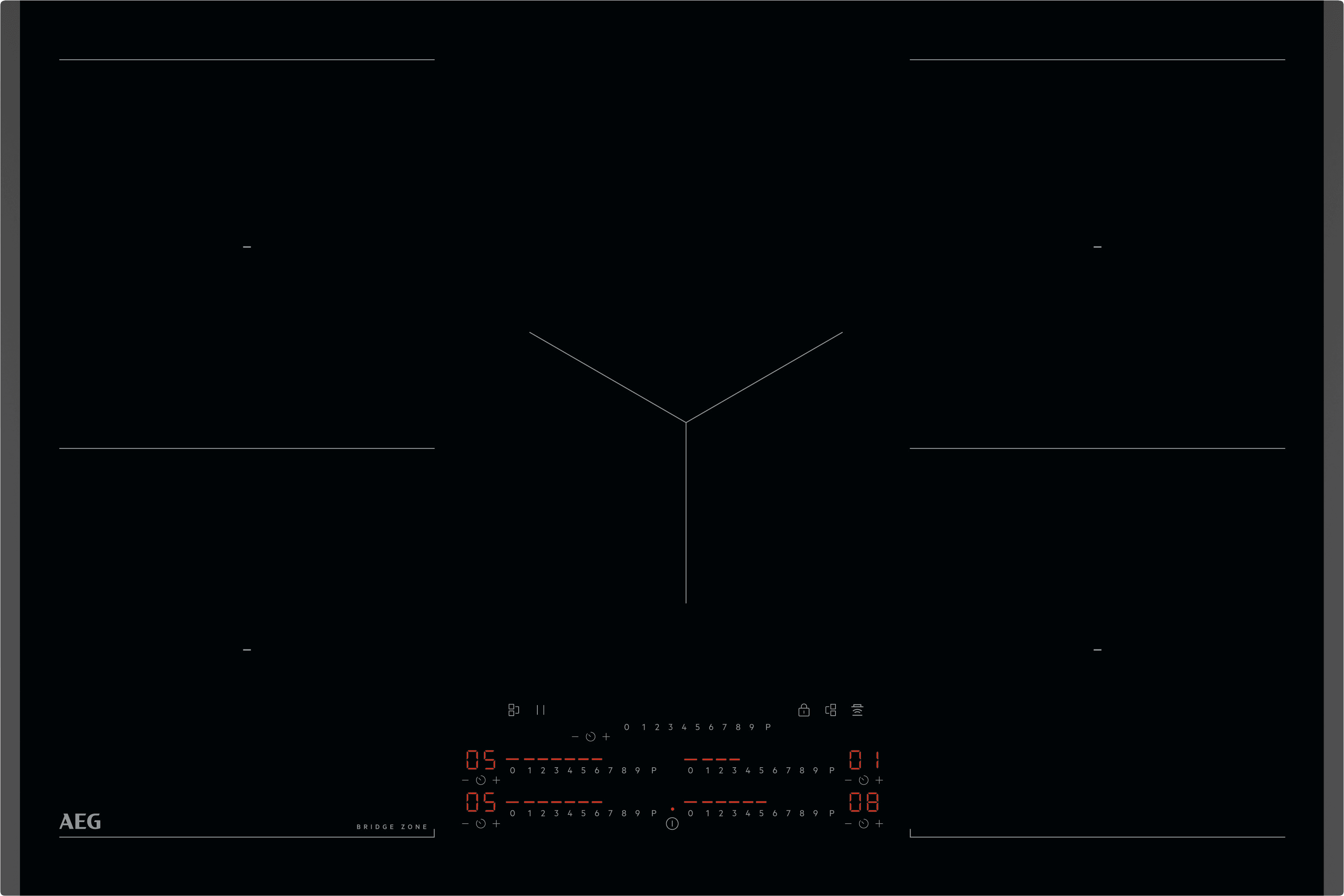 Image of AEG 6000 Multibridge TK85IM00FB 78cm Induction Hob - Black, Black