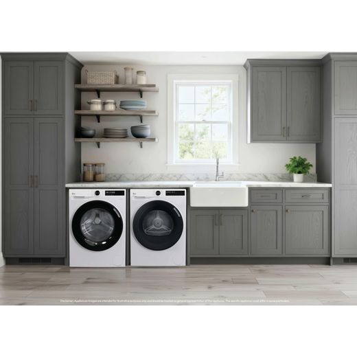 Hoover HBR 49SBL8-80 31020877 Washing Machine with 1400 rpm - White - Washing machine in laundry room