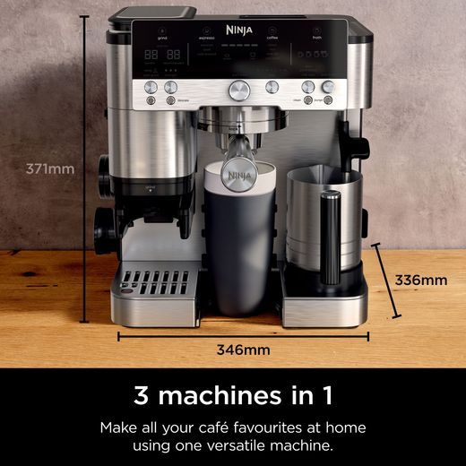 Ninja Luxe Café Premier Espresso Coffee Machine - Black / Stainless Steel - Annotation - 3 in 1 mahcine