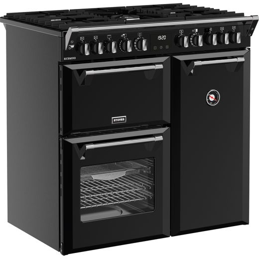 Stoves Dual Fuel Range Cooker - Black - Right perspective shot