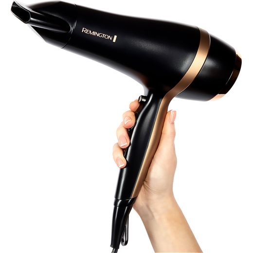 Remington Salon Smooth Dryer Gift Pack Hair Dryer - Gold - Person holding hair dryer shot
