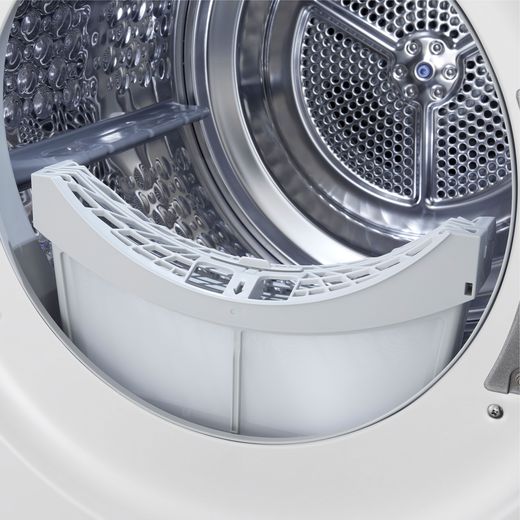LG VX70 Series AI Dry RHX7009TWB Wifi Connected 9Kg Heat Pump Tumble Dryer - White  - close up lint tray