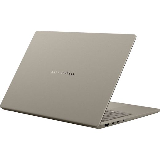 ASUS Zenbook A14 OLED 14" Laptop - Qualcomm Snapdragon®, 1TB SSD, 16 GB RAM - Beige - Back right perpsective shot 