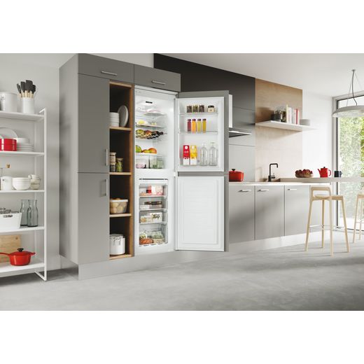 Hoover Integrated Frost Free Fridge Freezer - White - Fridge freezer in kitchen shot
