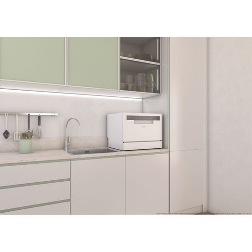 Candy RapidÓ Table Top Dishwasher - White - Dishwasher in kitchen shot