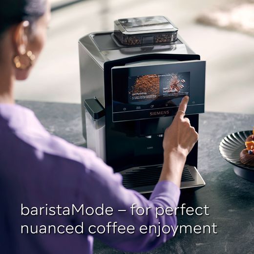 Siemens EQ900 TQ903GB9 Bean to Cup Coffee Machine - Black - Annotation - Barista mode shot