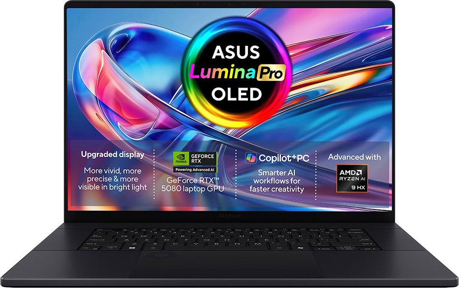 ASUS ProArt P16 H7606WW-SE006W Copilot+ PC AMD Ryzen AI 9 HX 370 Laptop 40.6 cm (16") Touchscreen WQUXGA 64 GB LPDDR5x-SDRAM 2 TB SSD NVIDIA GeForce RTX 5080 Wi-Fi 7 (802.11be) Windows 11 Home Black