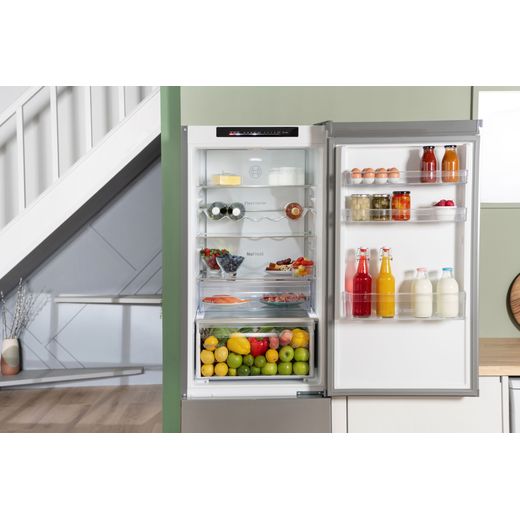 Bosch Series 4 60/40 Frost Free Fridge Freezer - Stainless Steel Effect  - Close up fridge door open shot