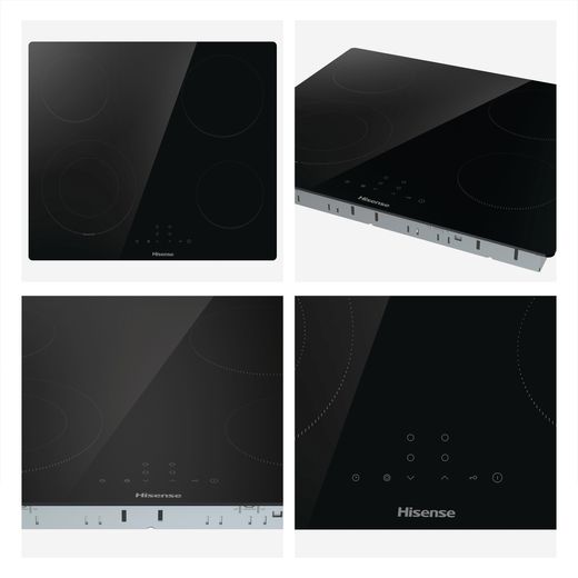 Hisense Hi2 HIPK2ABP60CE Built In Electric Single Oven and Ceramic Hob Pack - Close up hob detail shot