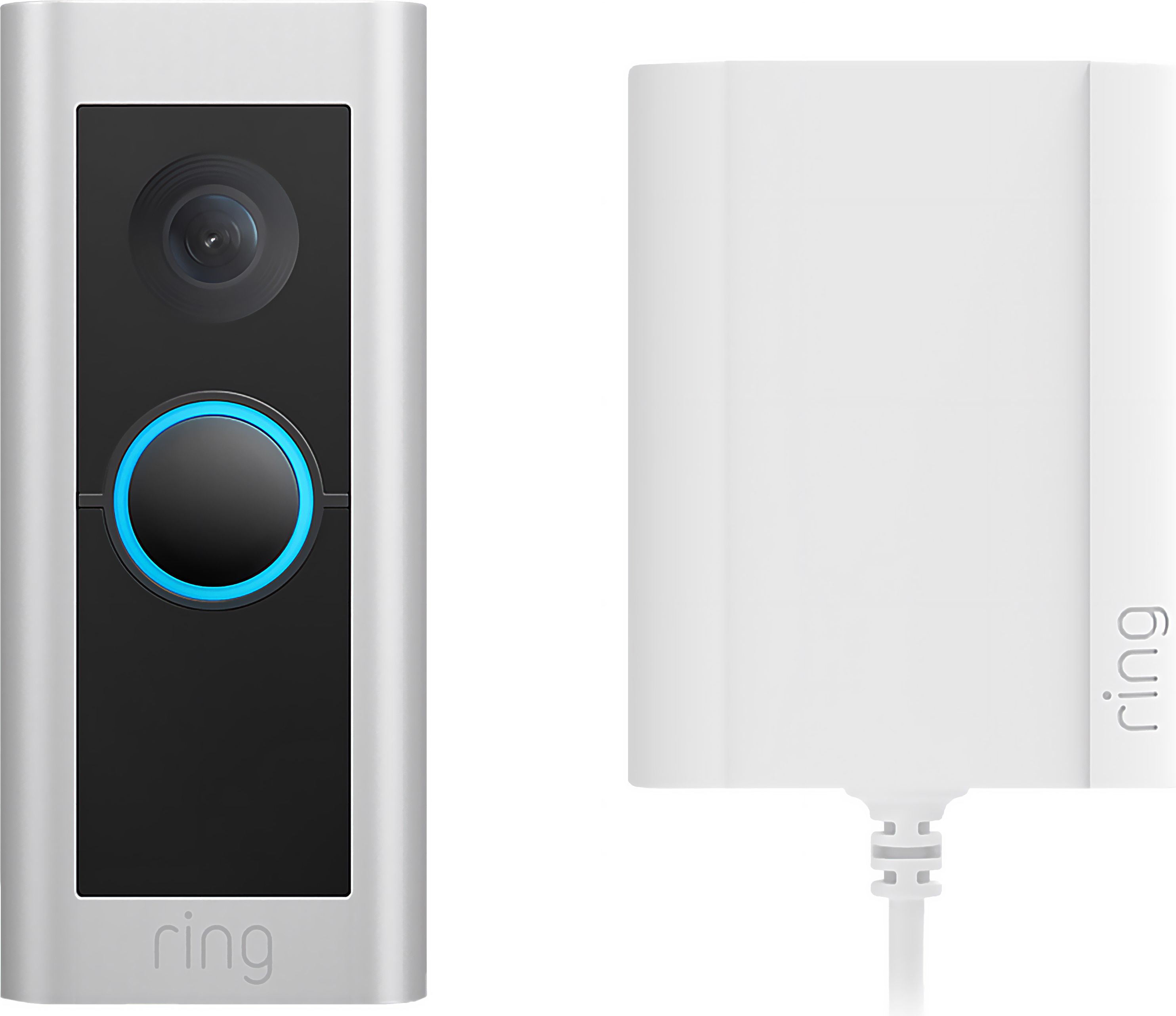 Ring Video Doorbell Pro 2 Plug-In Smart Doorbell HD+ 1536p - Nickel, Aluminium