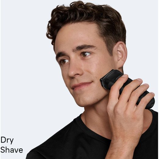 Braun Series 3 Mens Shaver - Grey - Annotation - dry shave shot