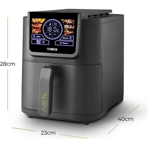 Tower AirX AI 5L T17166 Air Fryer - Grey - Dimensions