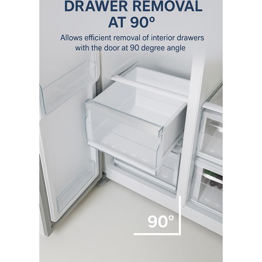 Tesla American Fridge Freezer - Stainless Steel - Annotation - Drawer removal