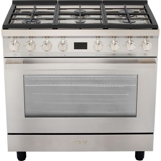 Smeg Portofino CPF9GPX 90cm Dual Fuel Range Cooker - Stainless Steel