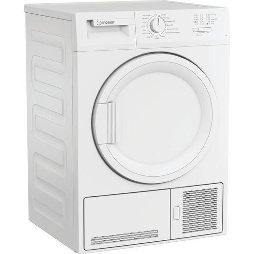 Indesit 8Kg Condenser Tumble Dryer - White - Right perpsective shot