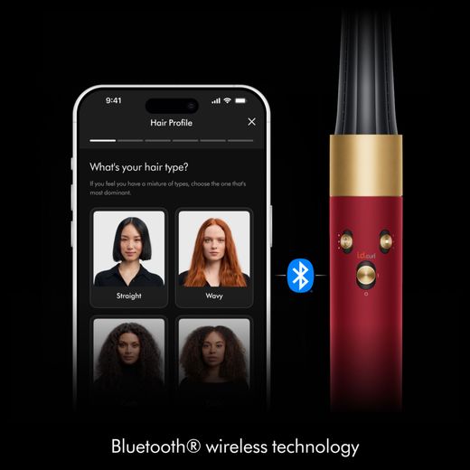 Dyson Airwrap™ 594810-01 Hair Straighteners - Red Velvet - Annotation - Blue tooth shot