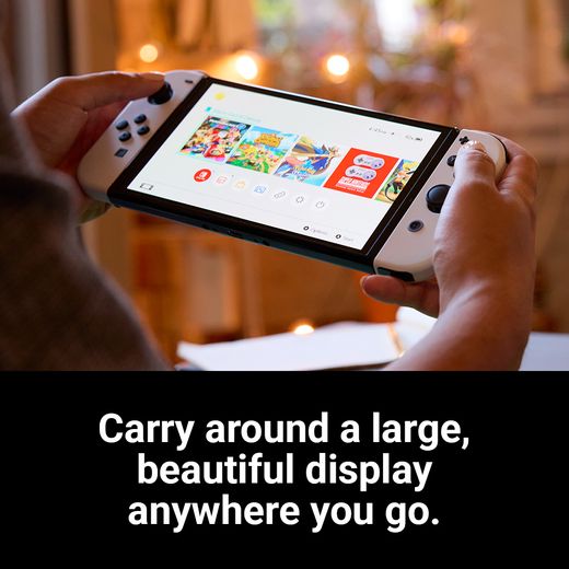 Nintendo Switch OLED 64GB - White - Annotation - On the go