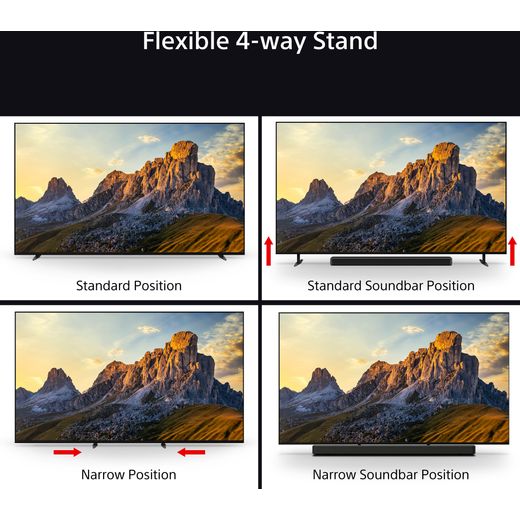 Sony Bravia Bravia 7 XR70 65" 4K Ultra HD QLED Smart Android Google TV - Annotation - Flexible stand shot
