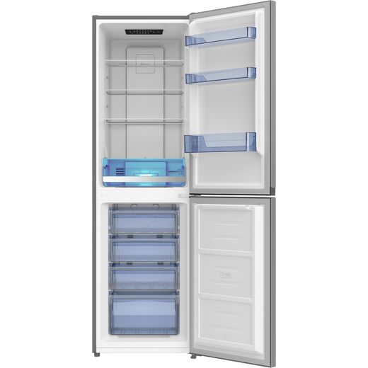 Beko CNE4581VPS 181cm 60/40 Frost Free Fridge Freezer - Inox - front with door open shot 