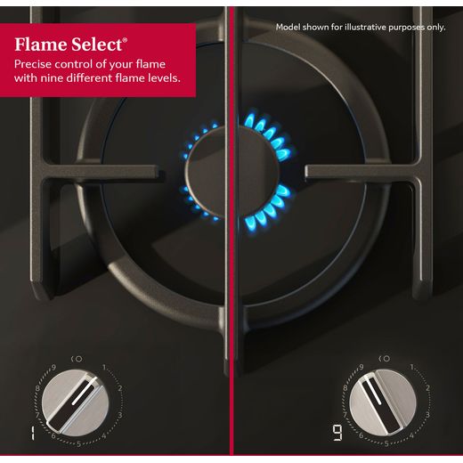 NEFF N90 T29RHS4S0 92cm Gas Hob - Black - annotation - flame select shot