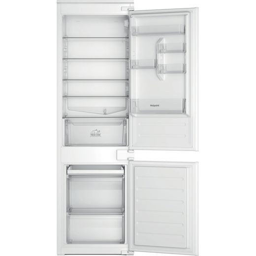 Hotpoint Integrated Fridge Freezer - White - Front with door open shot 