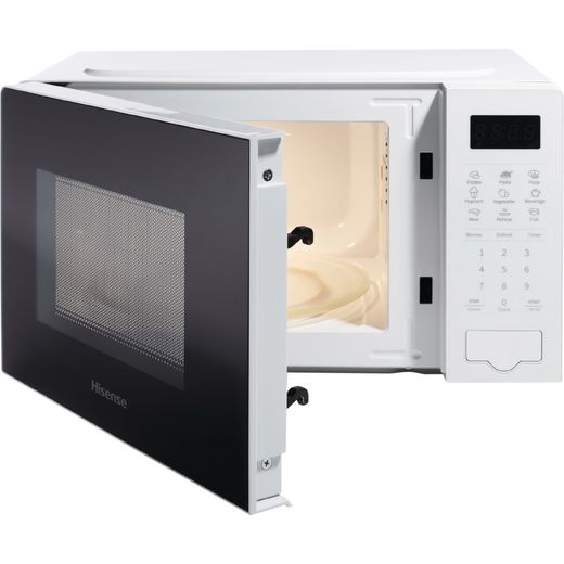 Hisense H20MOWS4UK 20 Litre Microwave - White - Front shot open door