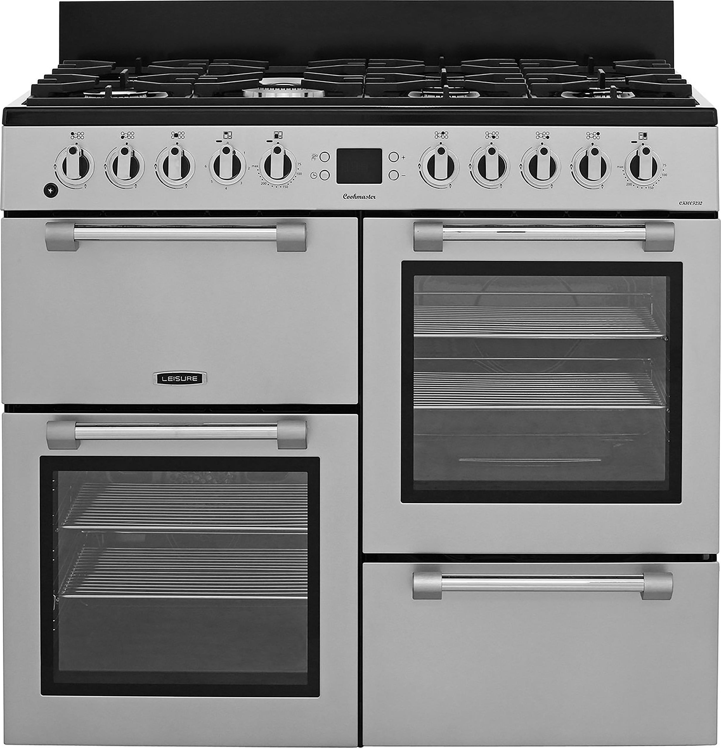 Leisure Cookmaster 100 CK100F232S 100cm Dual Fuel Range Cooker - Silver - A/A Rated, Silver