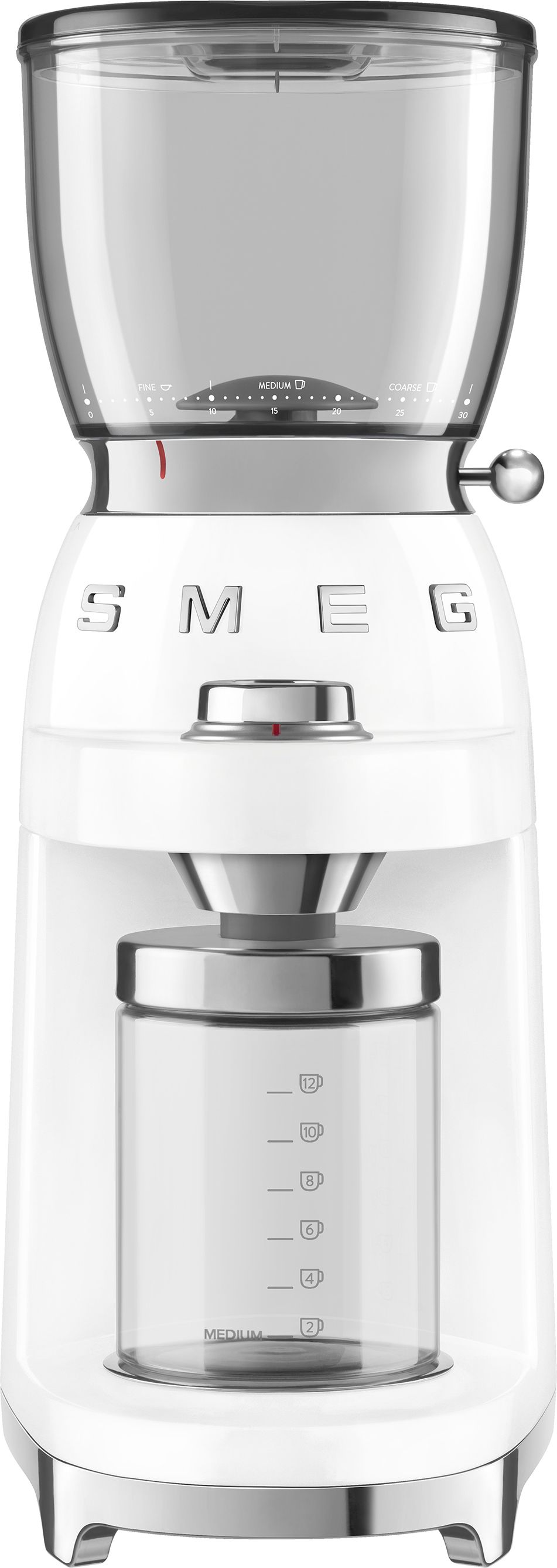 Image of Smeg 50's Style CGF11WHUK Coffee Grinder - White, White