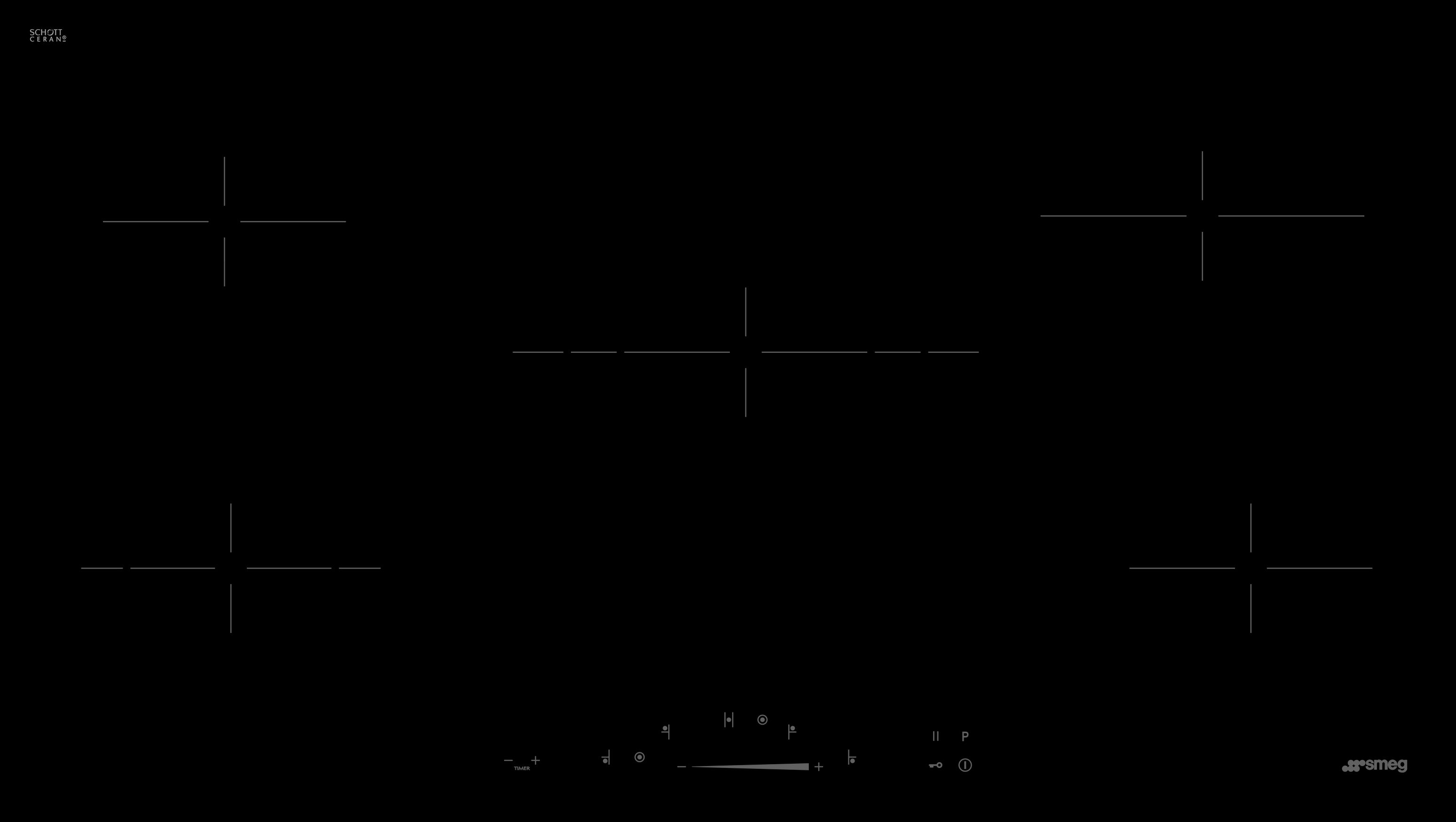 Image of Smeg SE495ETD 90cm Ceramic Hob - Black, Black