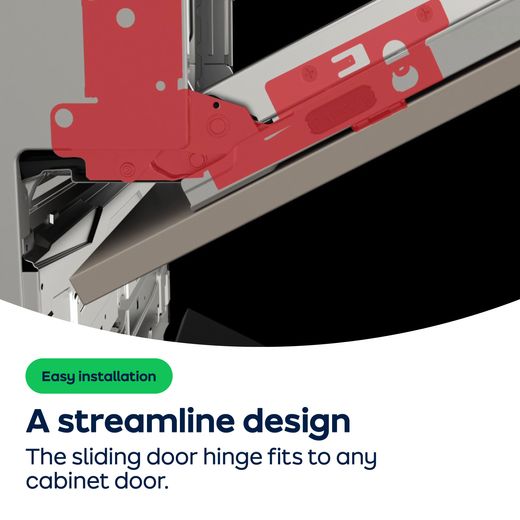 AEG GlassCare Integrated Standard Dishwasher - Black - AO Annotation - Sliding-Door-Hinge