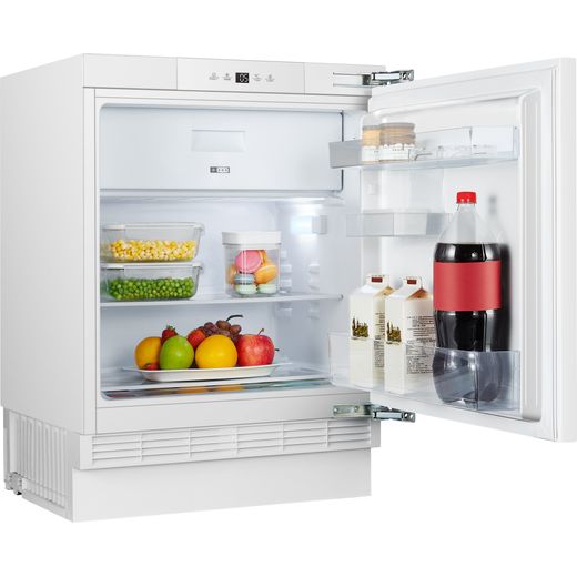 Fridgemaster MBUR60121E Integrated Upright Fridge - White - Right with door open shot