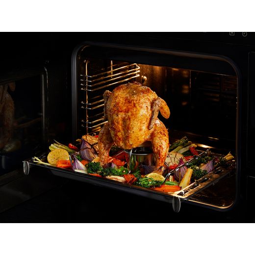 Stoves Richmond DX 90DF 90cm Dual Fuel Range Cooker - Anthracite - Chicken cooking in oven shot