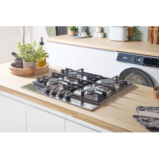 Bosch Series 6 PCP6A5I90 58cm Gas Hob - Stainless Steel - Hob in kitchen shot