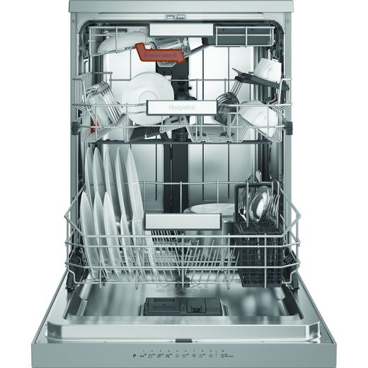 Hotpoint Hydroforce Standard Dishwasher - White - Door open