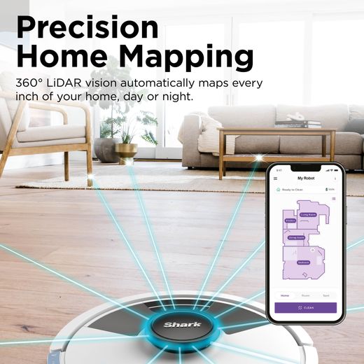 Shark Matrix Plus 2-in-1 Robotic Vacuum Cleaner - Silver - Annotation - Precision home mapping