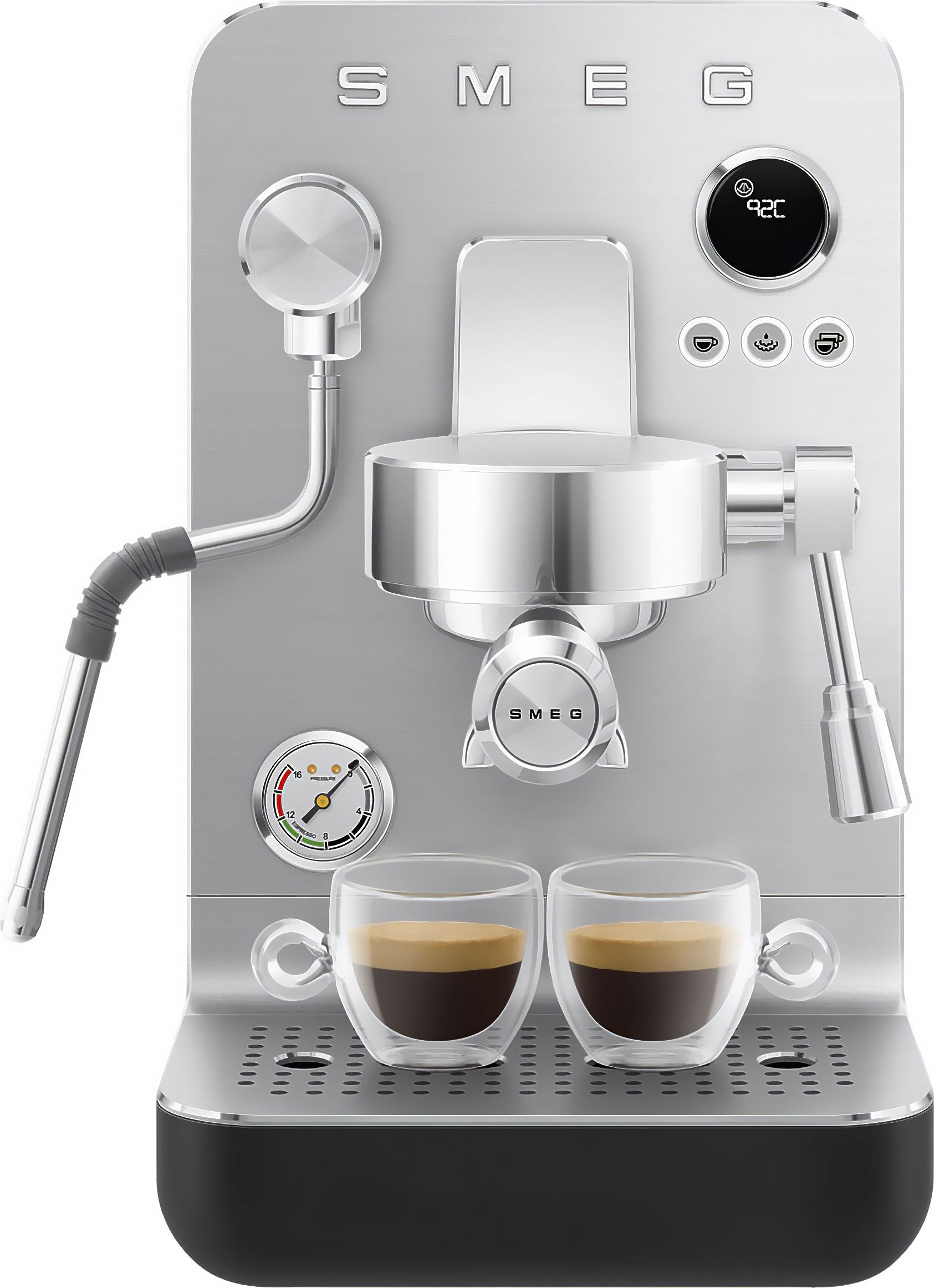 Smeg Mini Pro Espresso Coffee Machine - Black - Ground Coffee - 15 Bar