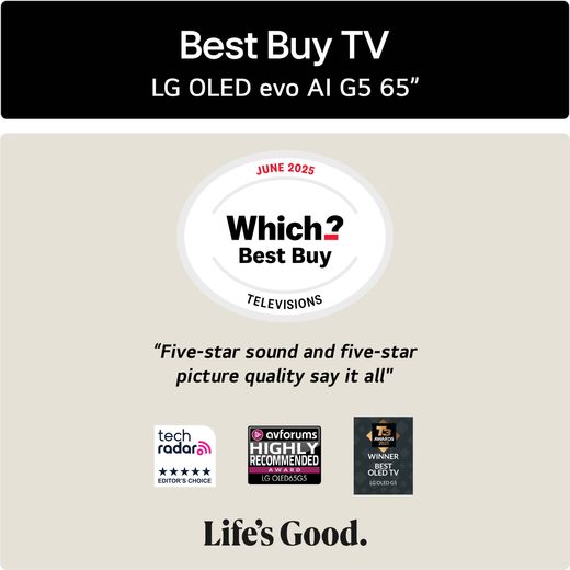 LG G56LS 65" 4K Ultra HD OLED Smart TV - Annotation - Which award shot