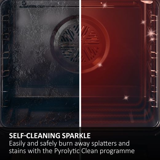 Haier ID Series 2 Built In Electric Single Oven - Black - Annotation - Self cleaning shot